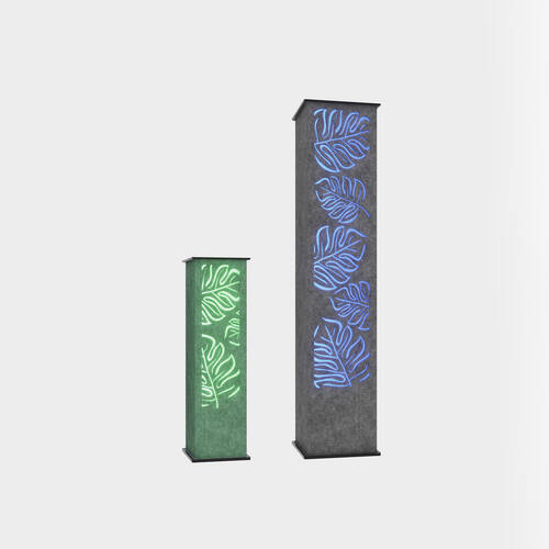 freistehender Schallabsorber Raumakustik SoundCover TOWER Monstera