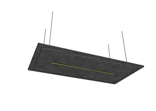 Akustik Deckensegel mit integrierter LED Beleuchtung für Büro