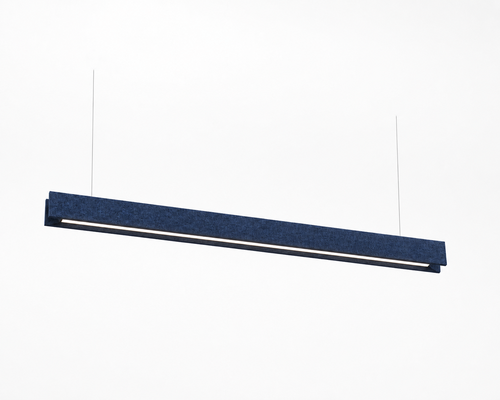 schlanke akustische Pendelleuchte SoundCover LIGHTS BOX mit LED Beleuchtung