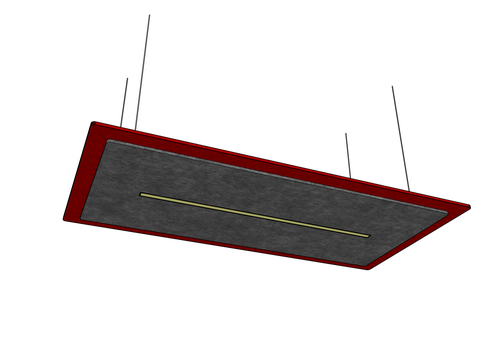 Akustik Deckensegel mit integrierter LED Beleuchtung für Büro